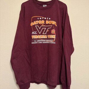 Vintage 2006 Virginia Tech Hokies Gator Bowl Burgundy Long Sleeve Tee